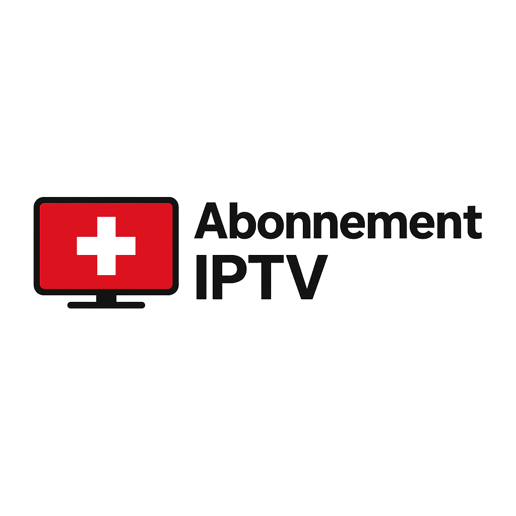Logo Abonnement IPTV avec téléviseur et drapeau suisse